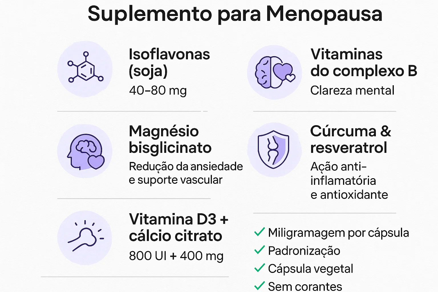 Critérios para escolher o melhor suplemento para menopausa